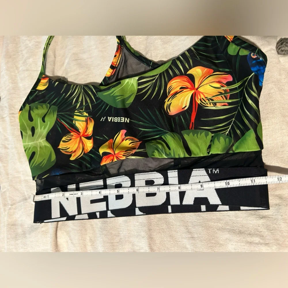 NEBBIA Sport Bra  Size M Flowers Print - Picture 4 of 11